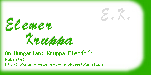 elemer kruppa business card